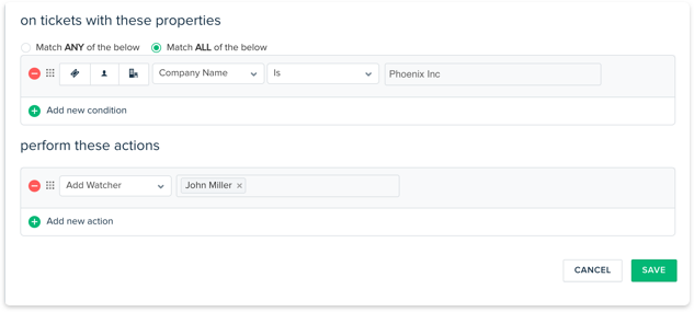 Automate to be added as watcher to tickets 