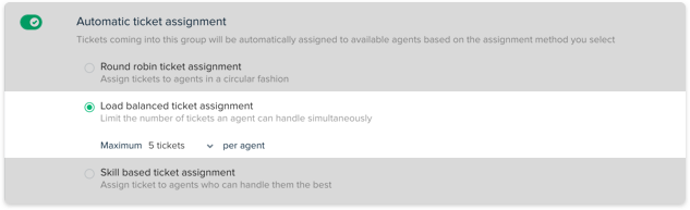 Load balanced ticket routing 