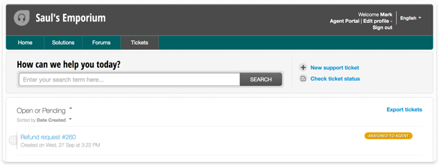 Menu for canned responses