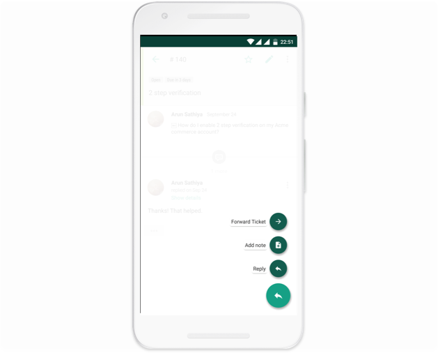 Reply or forward tickets
