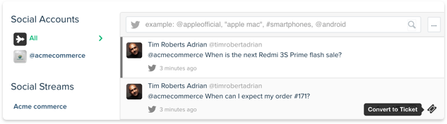 Convert social posts to tickets 