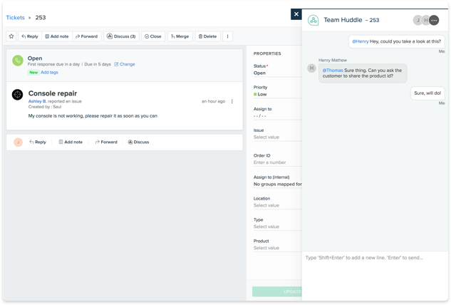 Discuss and collabrate with anybody across your organization 