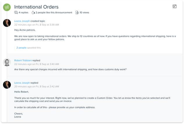 Engage with customers on forums