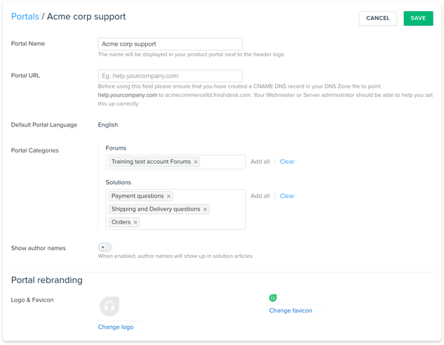 Customize portal with logo and url 