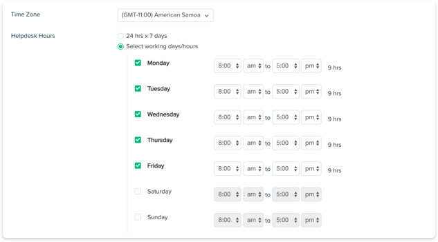 Multiple business hours