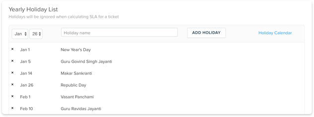 Include local holidays into business days