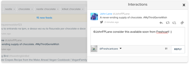 Participate in conversation by tracking particular words and phrases