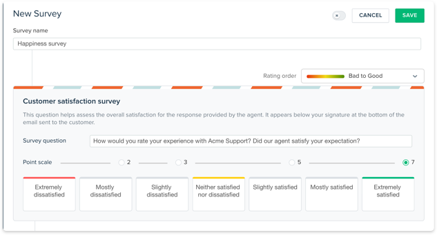 Seven point survey scale